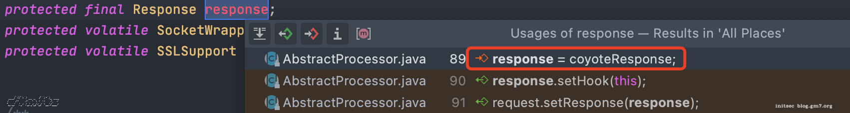 find usage